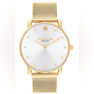 Coach Women's Elliot Gold-Tone Stainless Steel Mesh Bracelet Watch